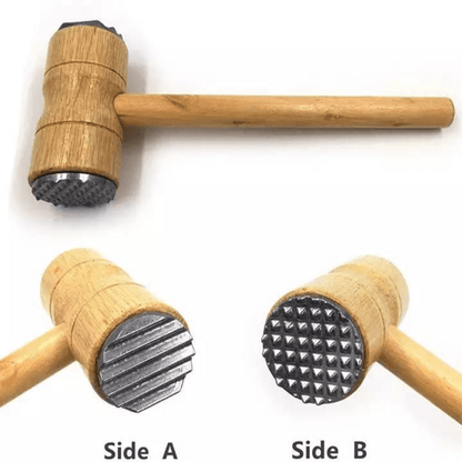 Wooden double sided meat hammer