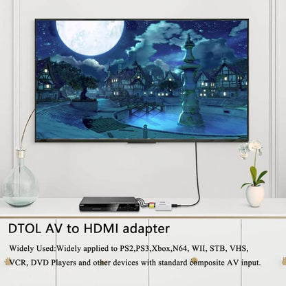 Hdmi converter adapte mini composite for vcr, dvd, ps3