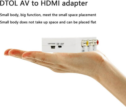 Hdmi converter adapte mini composite for vcr, dvd, ps3