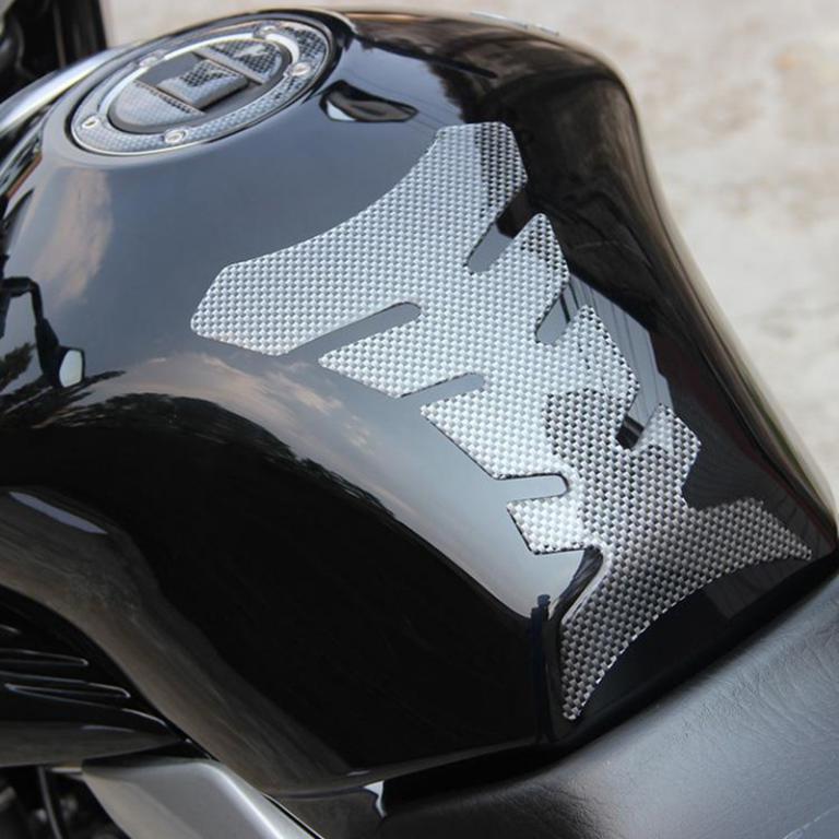 Carbon fiber tank protector for motorcycle - fish bone