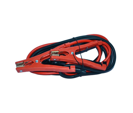 Booster cables with extra heavy-duty clamps emergency line