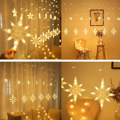 Led star curtain light string fairy lights