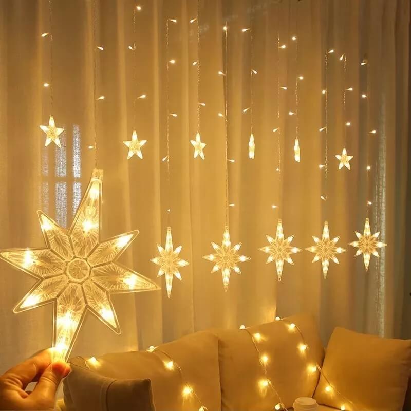 Led star curtain light string fairy lights