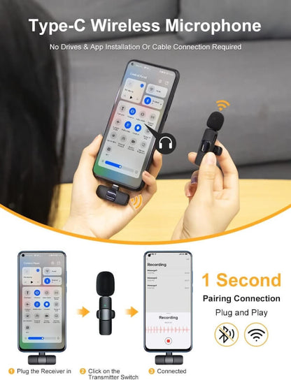 2.4g lavalier wireless microphone for type c