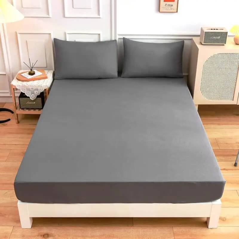 Black bed cover