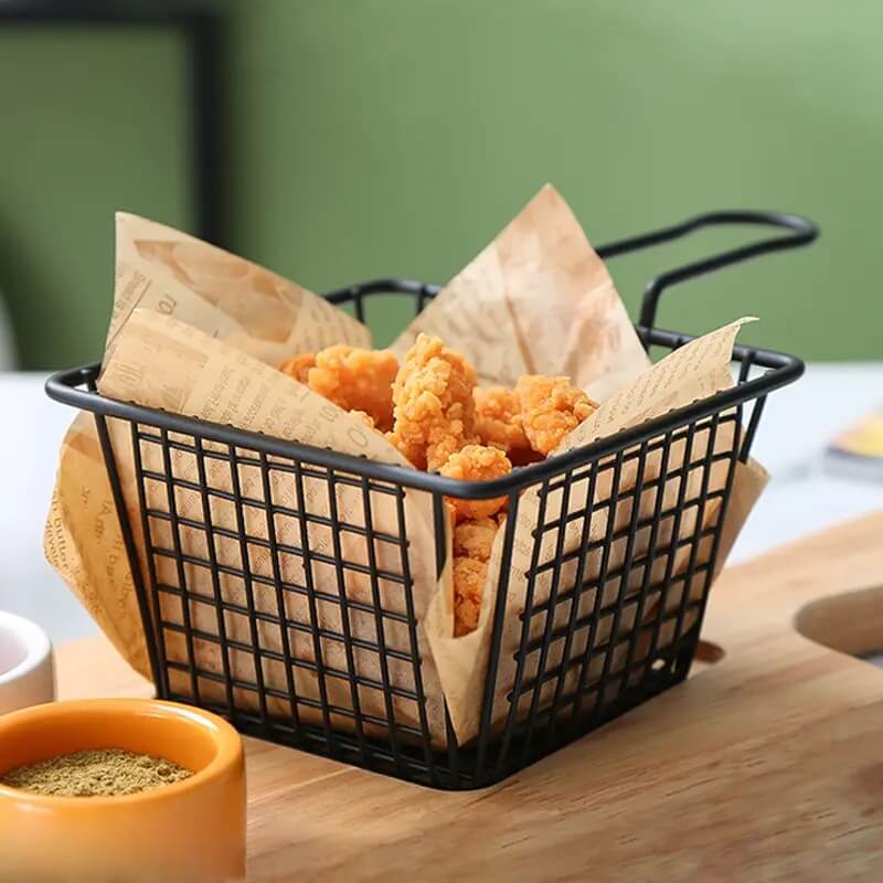 Mini square iron fries bucket