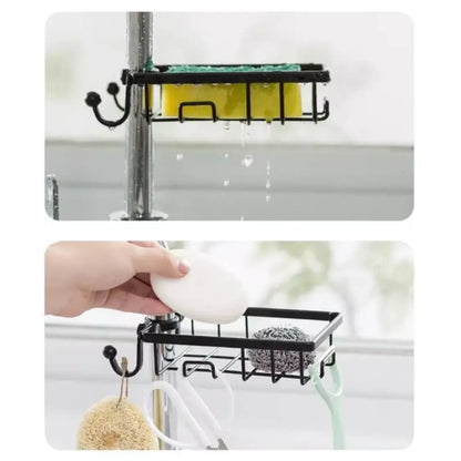 1 layer kitchen faucet tap caddy rack - black