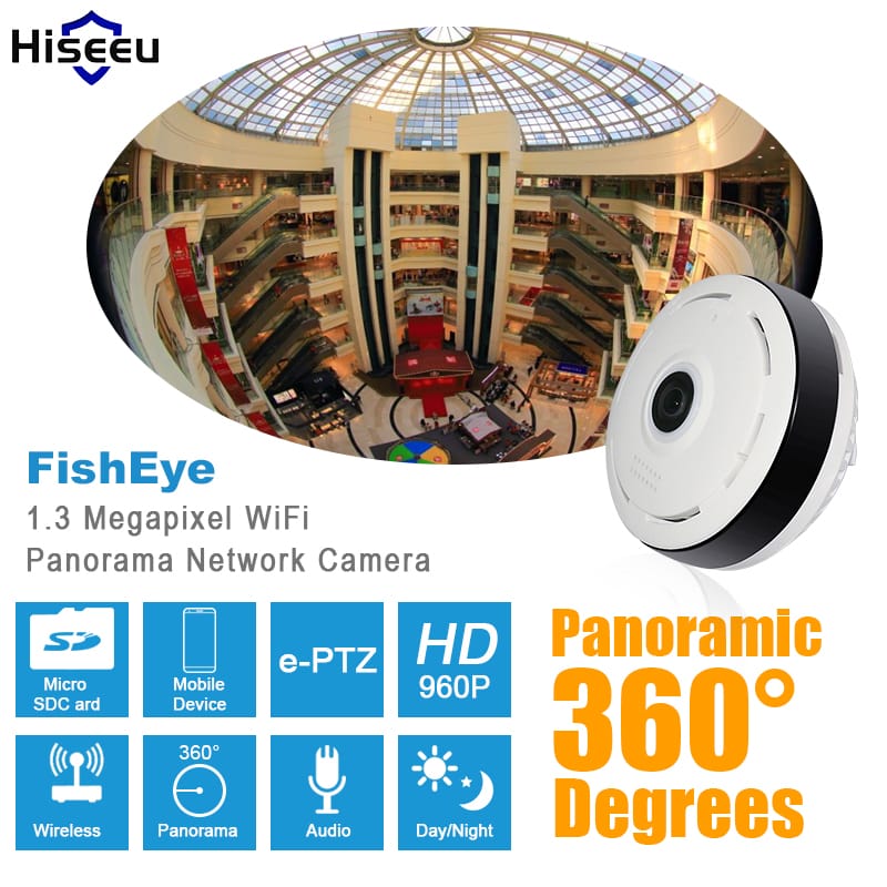 Panoramic fisheye cctv wifi camera