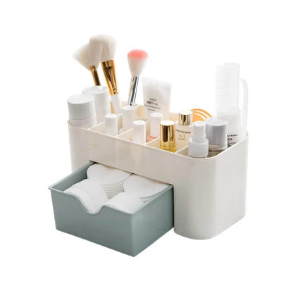 2 tier cosmetic organizer with a drawer