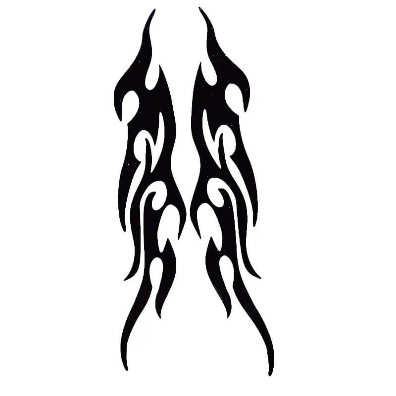 4pcs flames (white) car vinyl stickers