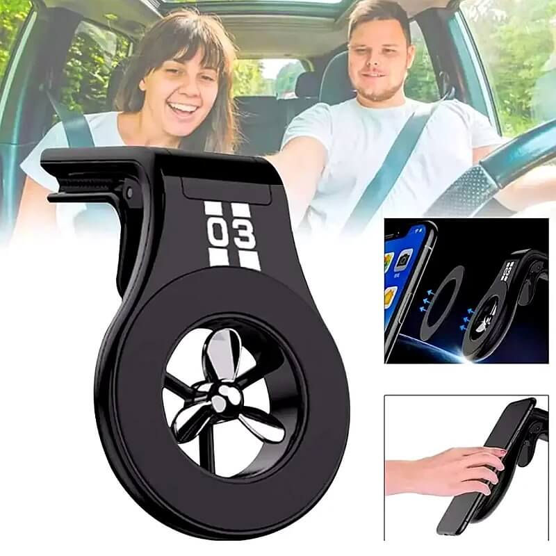 Magnetic air vent mount car phone holder with air freshener