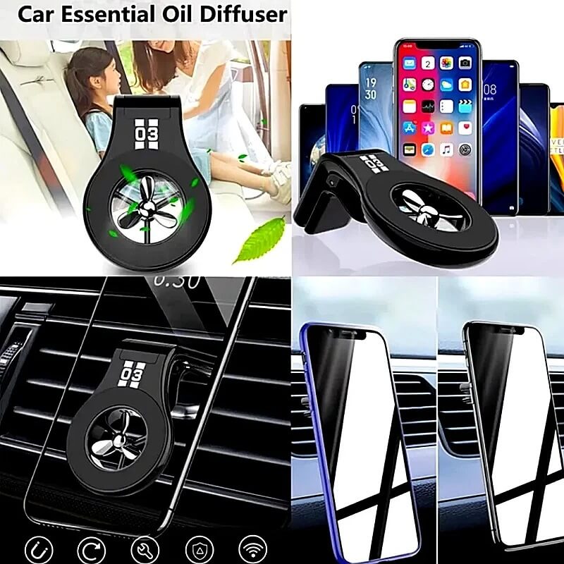 Magnetic air vent mount car phone holder with air freshener