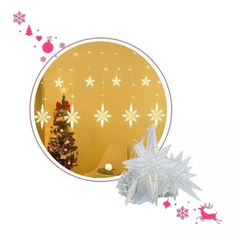 Led star curtain light string fairy lights