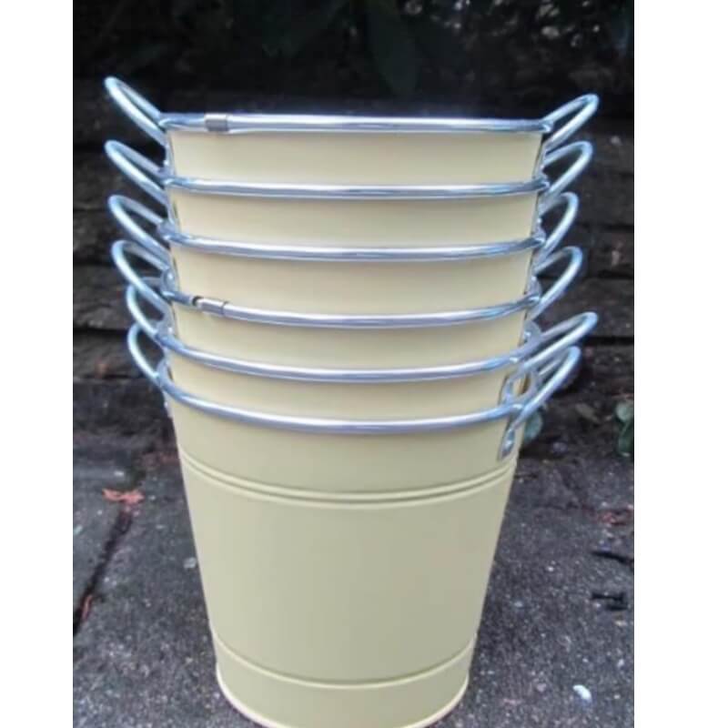 Stainless steel round flower pot with handles