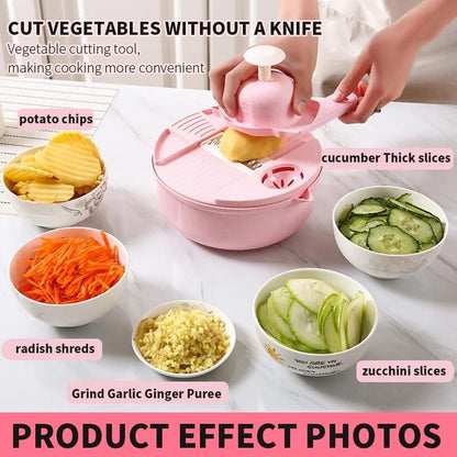 Wet basket vegetable cutter slicer drainer with handle