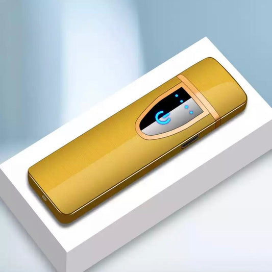 Panning gold usb rechargeable lighter - golden