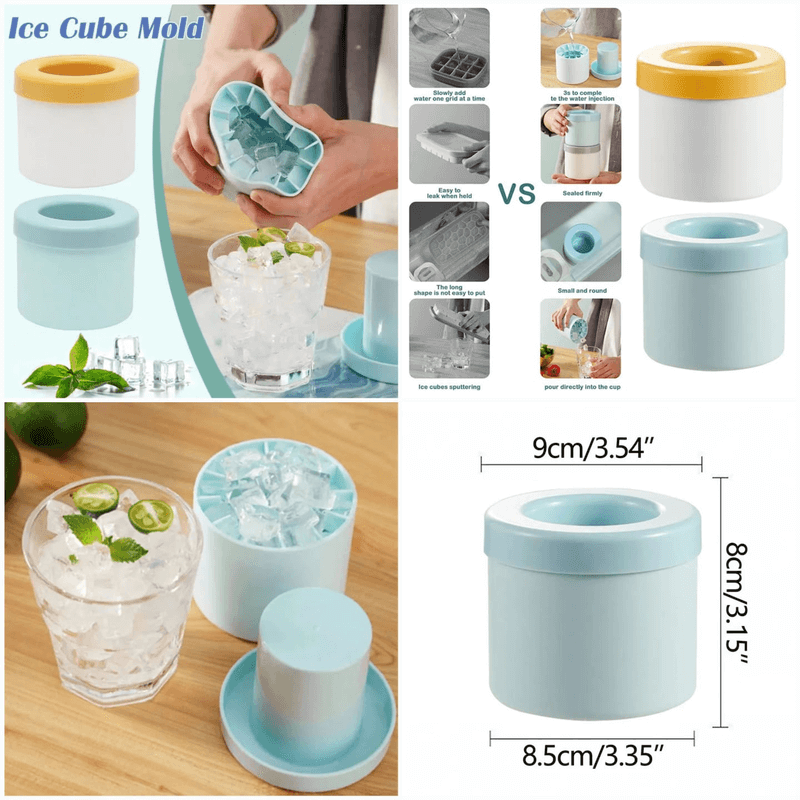 Large silicone ice bucket for 2 drinks