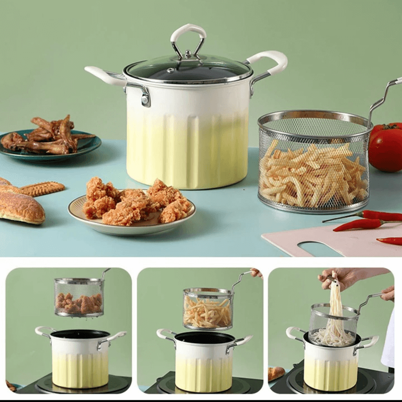 3l deep frying pot stainless steel