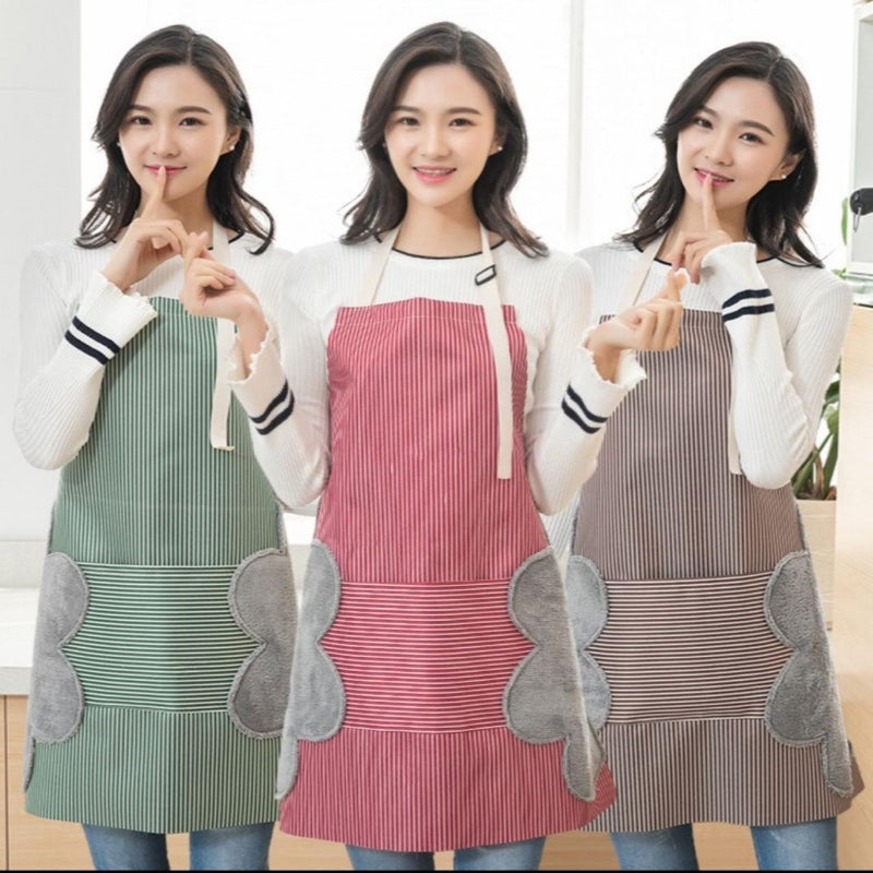 Hand wiping waterproof kitchen apron