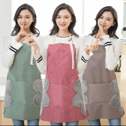 Hand wiping waterproof kitchen apron