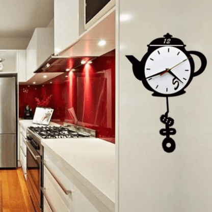 Tea kettle shaped wall clock