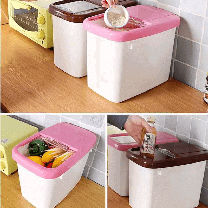 Plastic cereal dispenser storage box