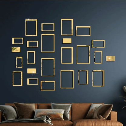 Pack of 24 geometric 3d diy acrylic mirror wall sticker 