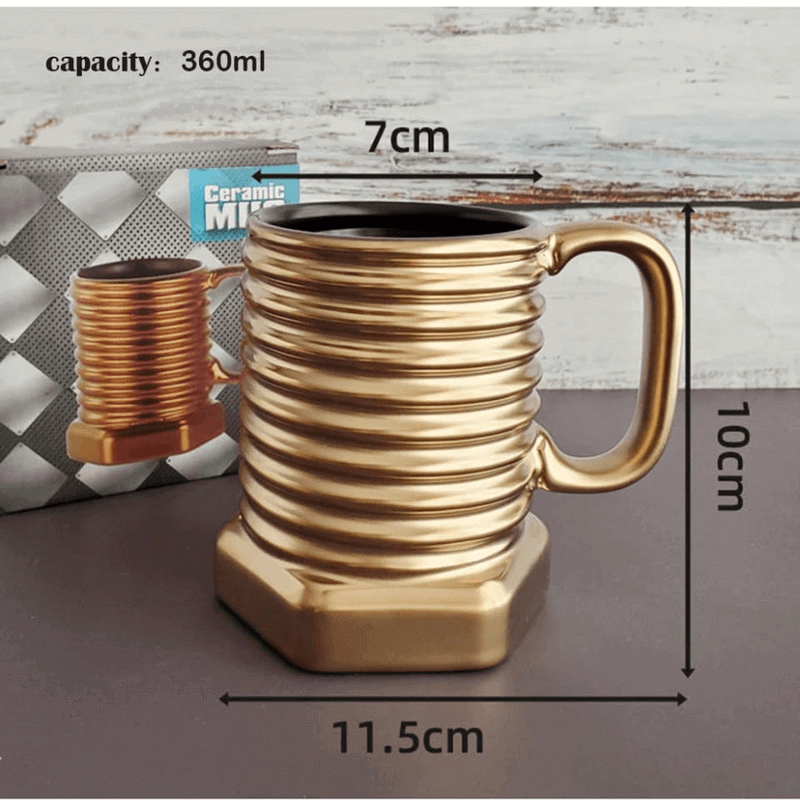 Ceramic cup creative screw mug