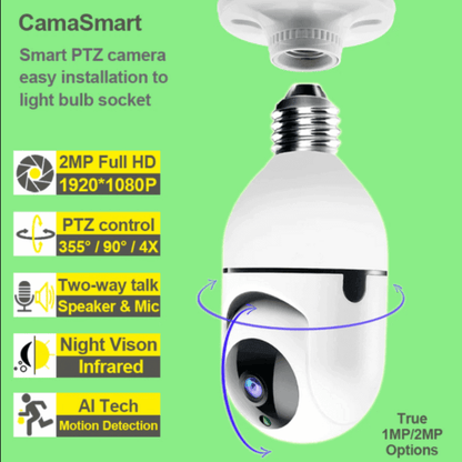 Mini ptz full hd camera with bulb e27 socket