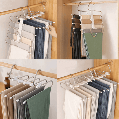 Pack of 3 clothes hanger adjustable trouser storage rack