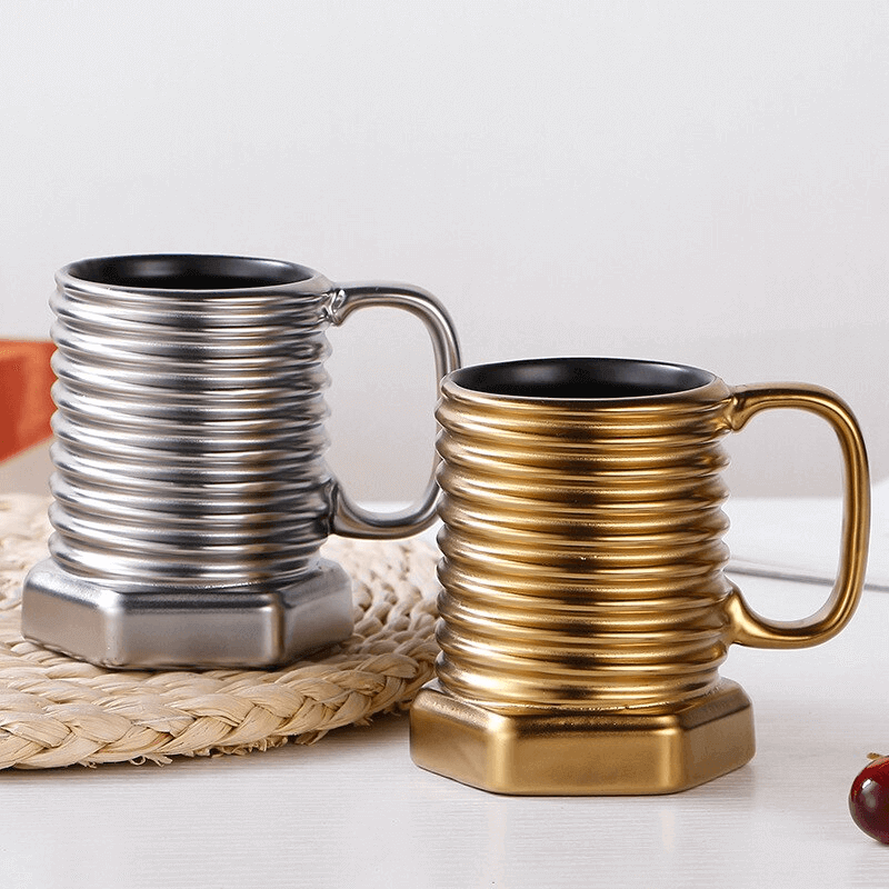 Ceramic cup creative screw mug