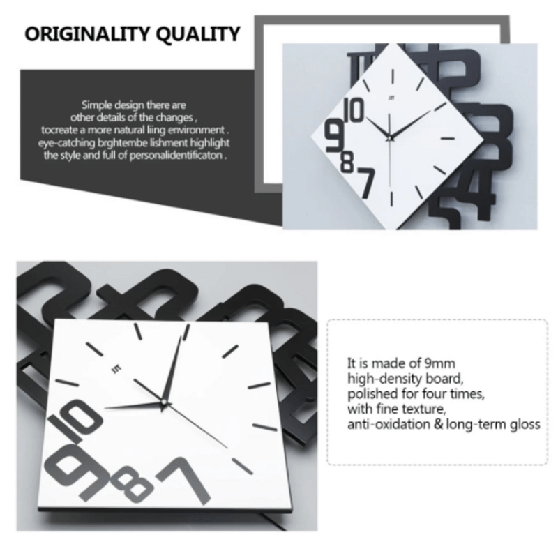 Modern nordic style silent wall clock