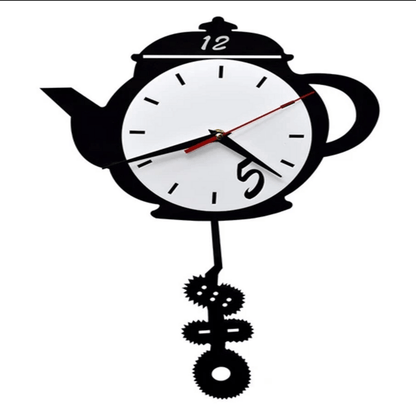 Tea kettle shaped wall clock