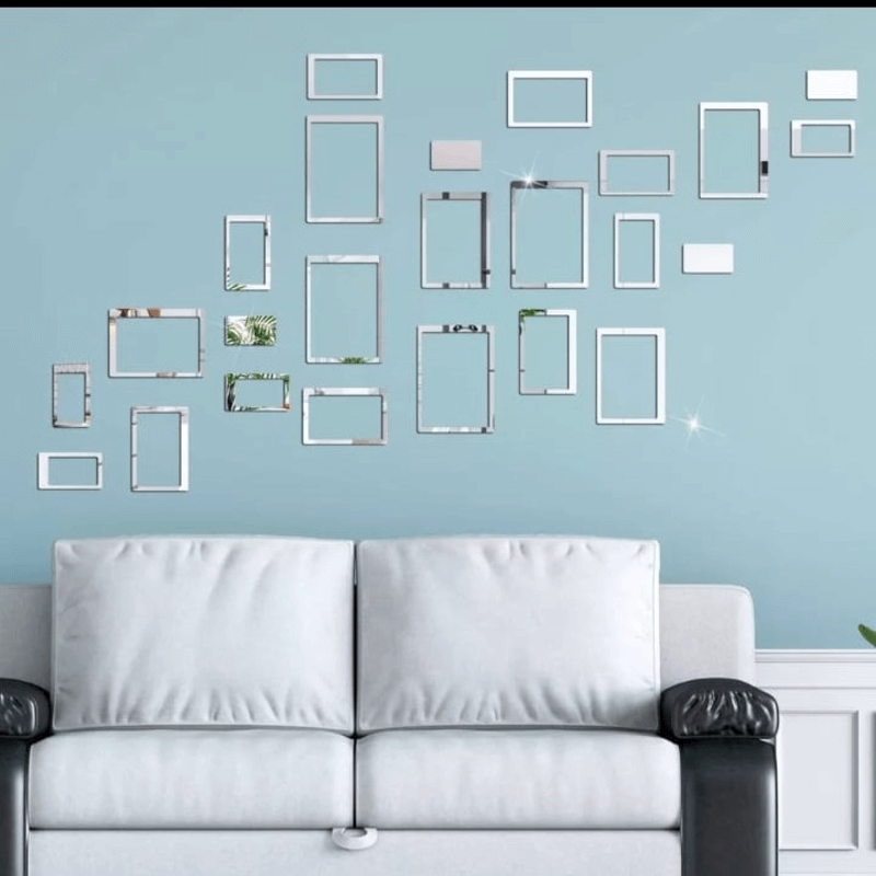 Pack of 24 geometric 3d diy acrylic mirror wall sticker