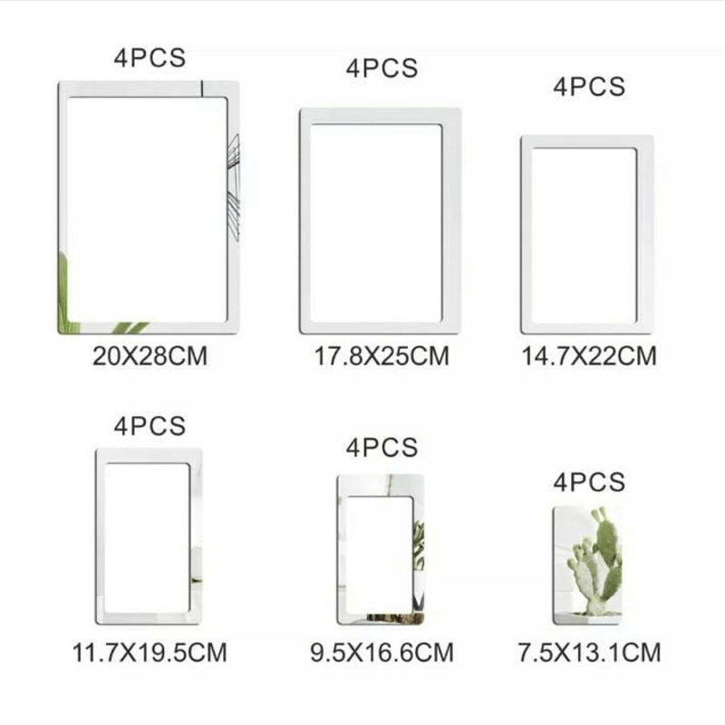 Pack of 24 geometric 3d diy acrylic mirror wall sticker