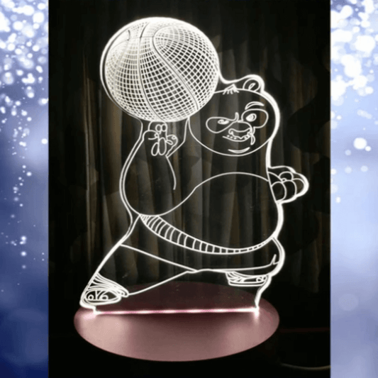  kung-fu panda 3d acrylic lamp with plastic base 