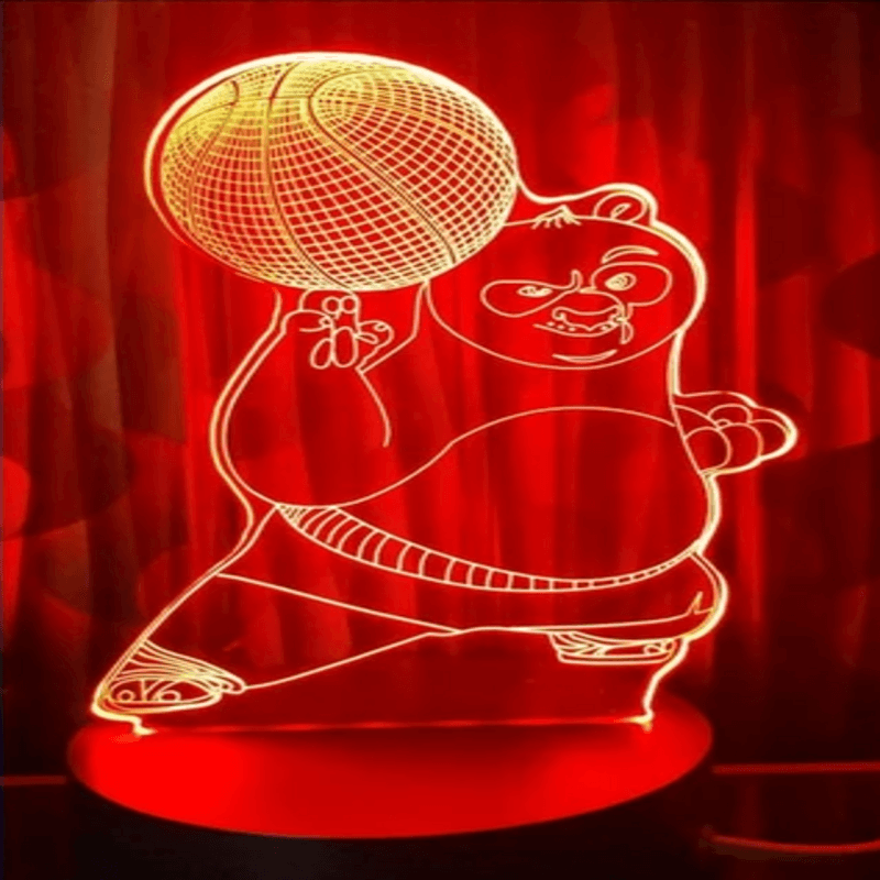 kung-fu panda 3d acrylic lamp with plastic base