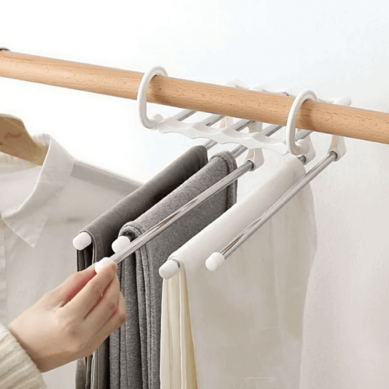 Pack of 3 clothes hanger adjustable trouser storage rack