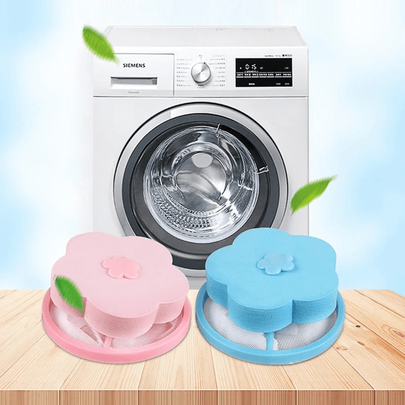 2 pcs washing machine flower shape mesh filter bag