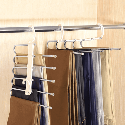 Pack of 3 clothes hanger adjustable trouser storage rack