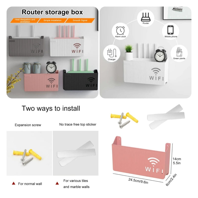 Wall-mounted wifi storage box