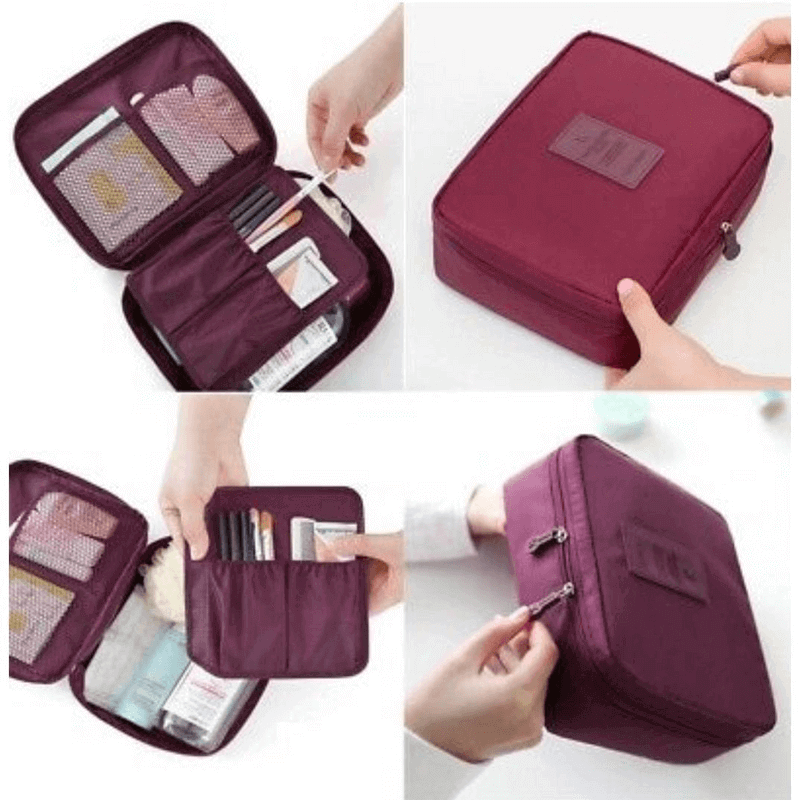 Travel cosmetic makeup organizer bag