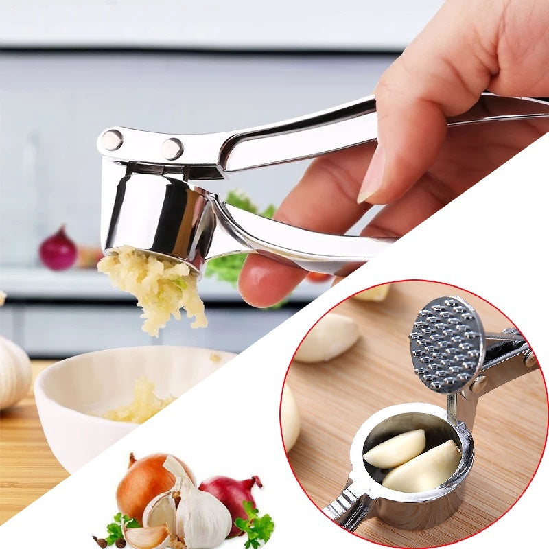 Stainless steel garlic press rocker