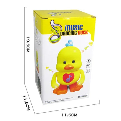 Battery operated dancing duck with light sounds.