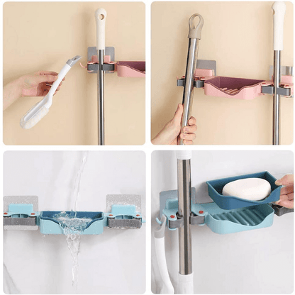 3 in 1 brush soap mop rack