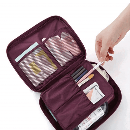 Travel cosmetic makeup organizer bag