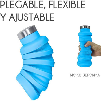 Foldable silicone water bottle leakproof