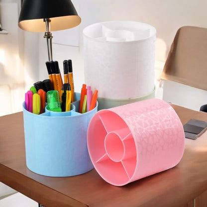 Spinning pen holder makeup brush organizer