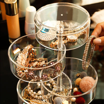 360 degree rotating jewellery organizer with lid