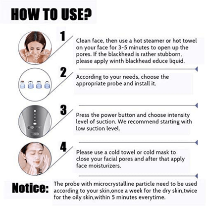 Electric suction blackhead remover pore cleanser